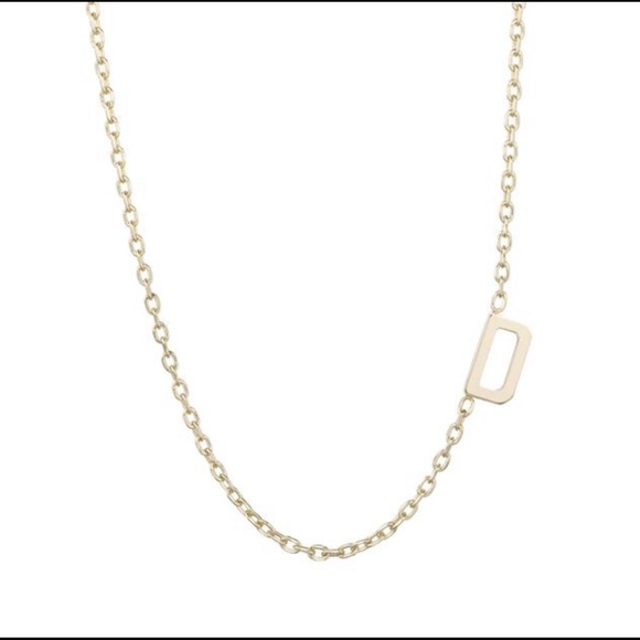 Asymmetrical Gold Initial Necklace - Picture 4 of 4